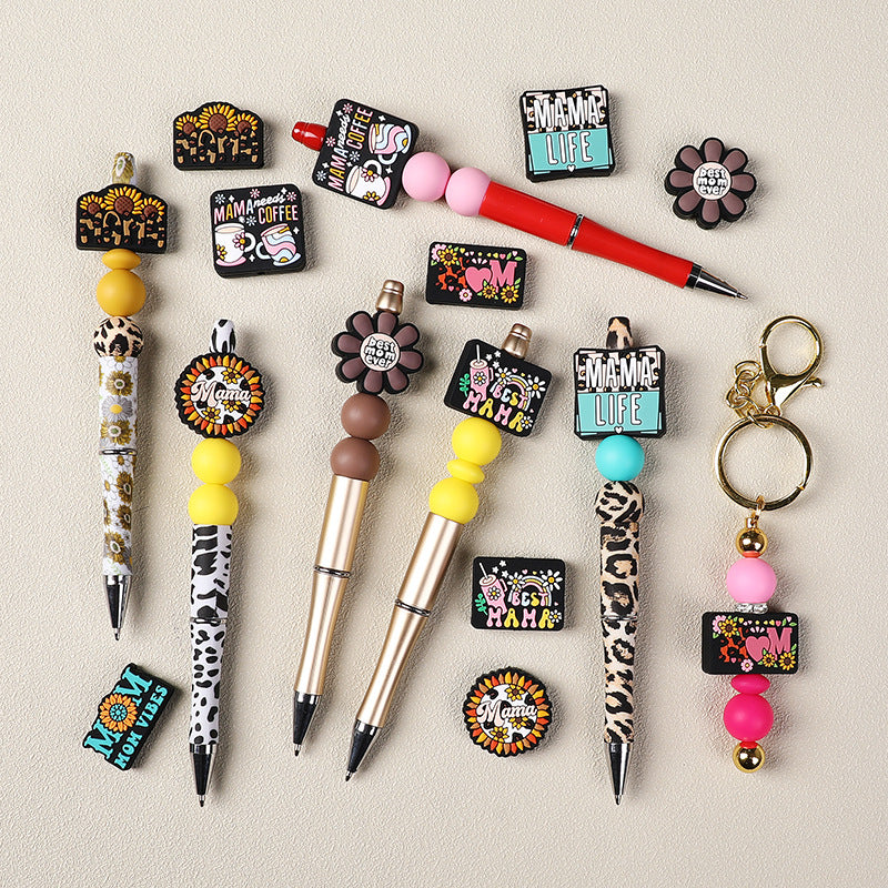 MAMA themed silicone focal beads