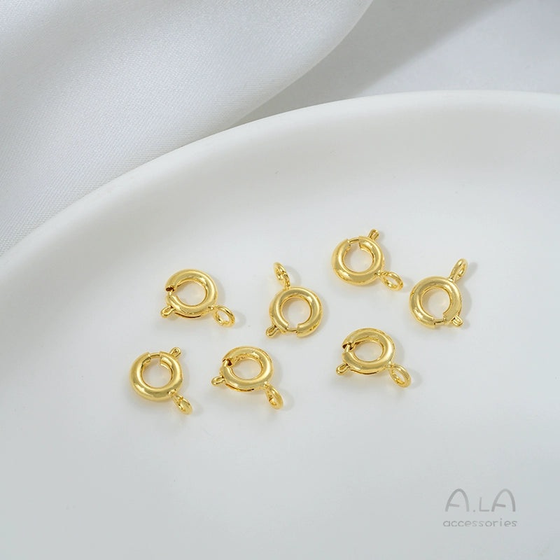 14K gold-plated 18K real gold spring buckle necklace bracelet ending lobster connection buckle DIY handmade material accessories