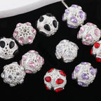 Kimhatter Alloy 6-Eye Diamond Ball Bead with Straight Hole