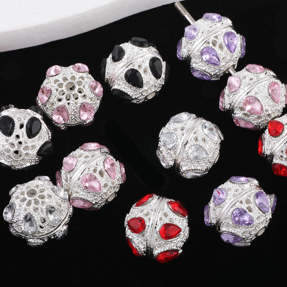 Kimhatter Alloy 6-Eye Diamond Ball Bead with Straight Hole