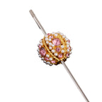 Kimhatter Nepal Heavy-Duty Alloy Pumpkin Bead with Rhinestones & Diamond Ball