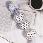 Heavy Duty Double-Layer Heart Alloy Bead with Rhinestones