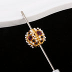Kimhatter Nepal Heavy-Duty Alloy Pumpkin Bead with Rhinestones & Diamond Ball