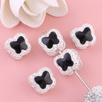 Heavy Duty Double-Sided Alloy Small Butterfly with Zircon