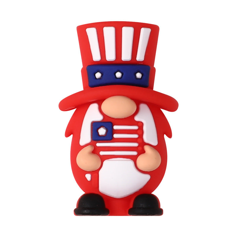 USA Independence day - 3D gnome silicone bead