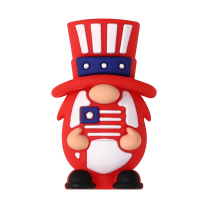 USA Independence day - 3D gnome silicone bead