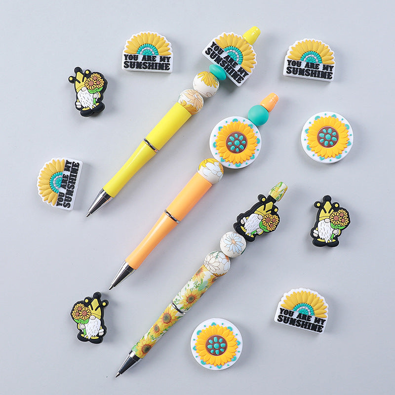 DIY Sunflower dwarf silicone focal bead