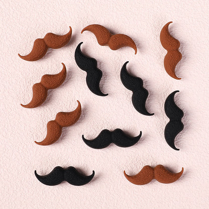 Brown and black mustache silicone focal bead