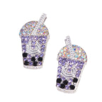 ouble-Sided Milk Tea Alloy Beads with Straight Hole