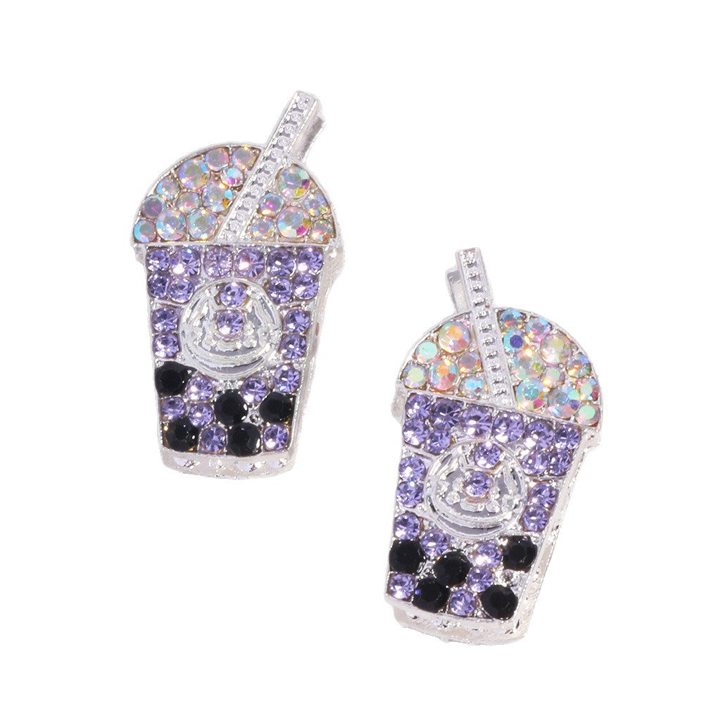 ouble-Sided Milk Tea Alloy Beads with Straight Hole