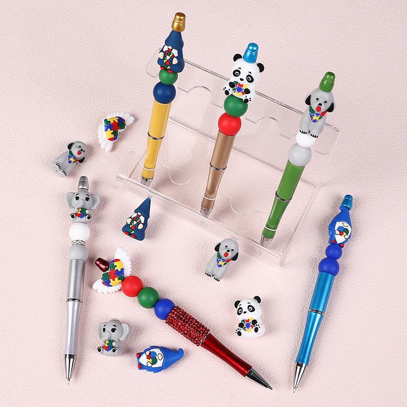3D food-grade silicone beads -string pen accessories, cartoon animal puppy