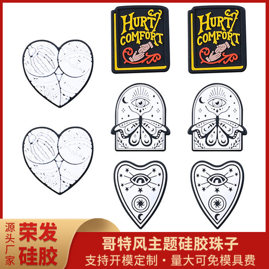 Gothic themed silicone focal beads