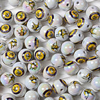 16mm NFL Football Team Beads – Double-Sided Acrylic Round Beads for Game Day Jewelry & Crafts