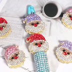 Alloy Cute Santa Claus Full Crystal Charm
