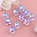 Heavy-Duty Alloy Bowtie Double-Sided Heart with Zircon Stones