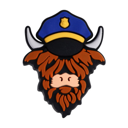 Special cartoon highland cow silicone focal beads