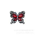 Single-Sided Alloy Rhinestone Butterfly Charm