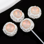 Kimhatter Silver Small Square Rhinestone Alloy Diamond Ball Bead