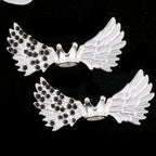 Kimhatter Angel Wing Crown Alloy Bead with Large Hole