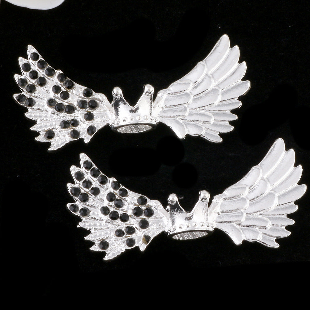 Kimhatter Angel Wing Crown Alloy Bead with Large Hole