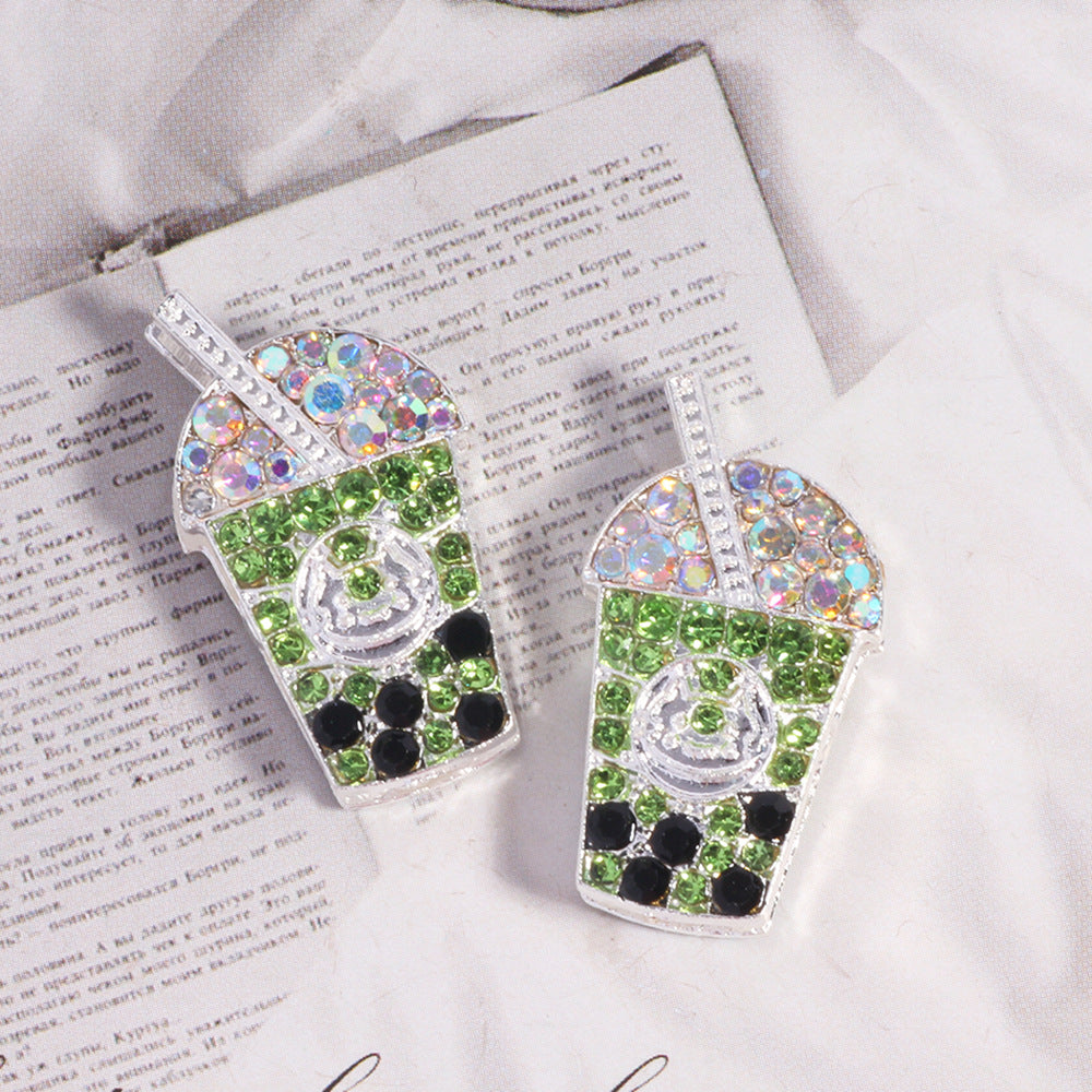 ouble-Sided Milk Tea Alloy Beads with Straight Hole