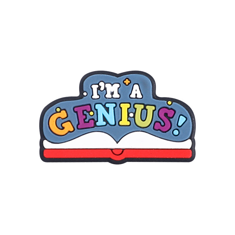 English letter inspirational silicone focal beads