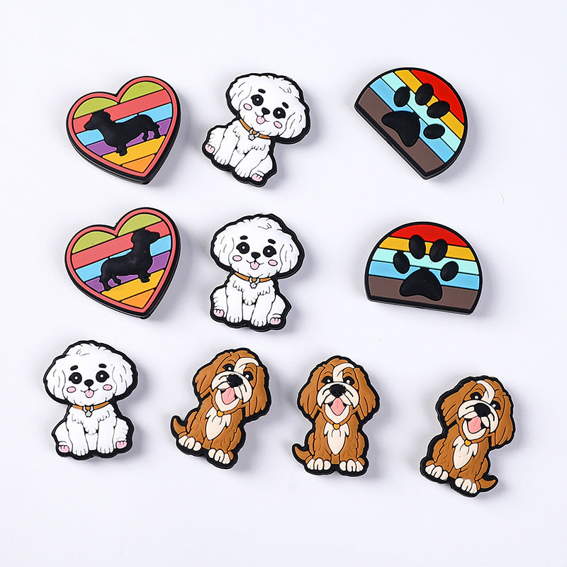 Dog shaped silicone focal bead