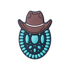 Bull head, cowgirl hat silicone focal bead