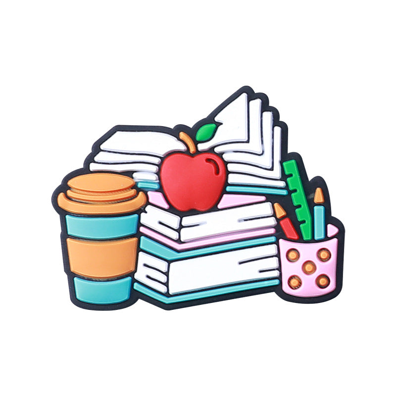 Colorful coffee themed silicone focal beads