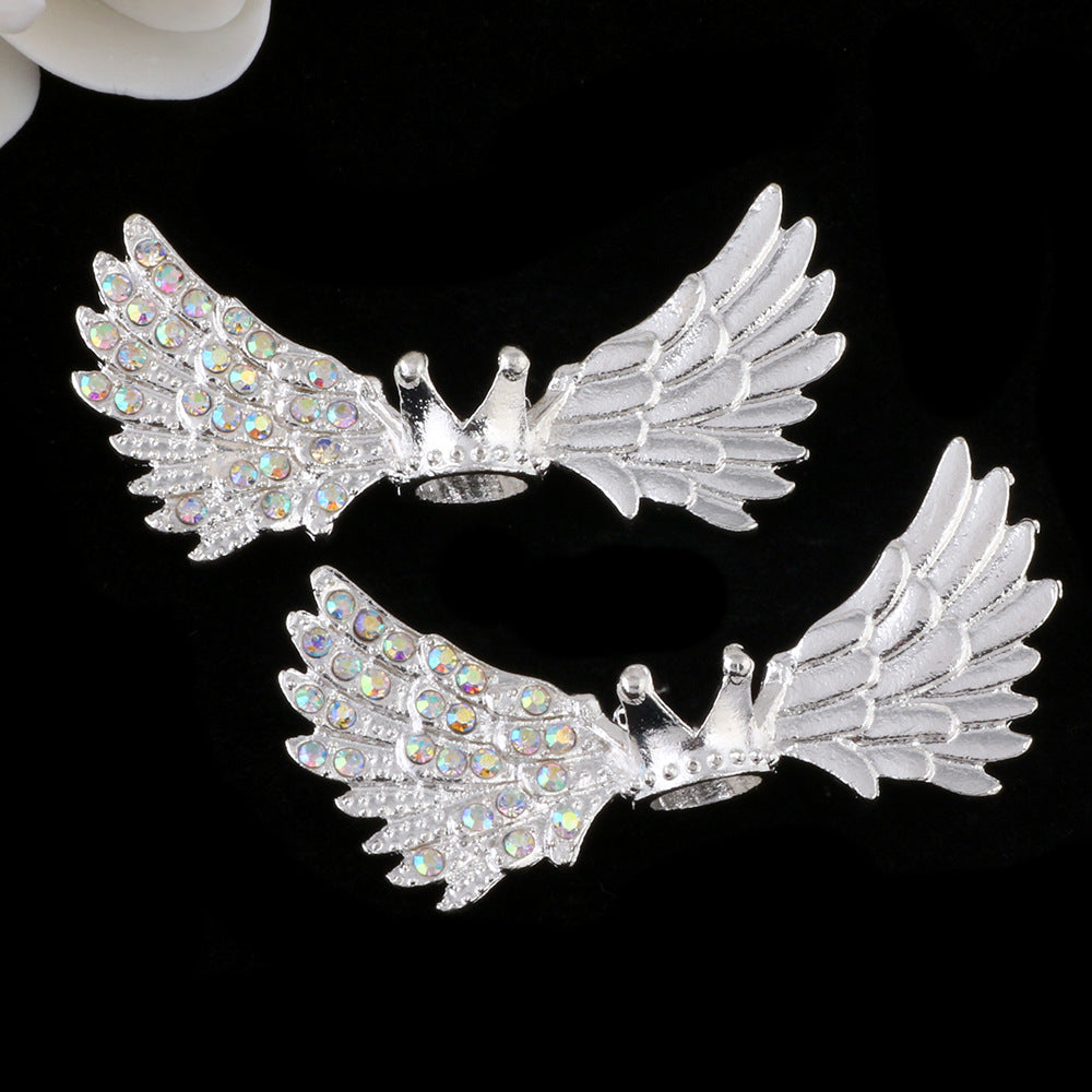 Kimhatter Angel Wing Crown Alloy Bead with Large Hole