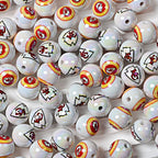 16mm NFL Football Team Beads – Double-Sided Acrylic Round Beads for Game Day Jewelry & Crafts