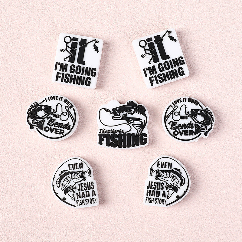 Fishing themed silicone focal beads