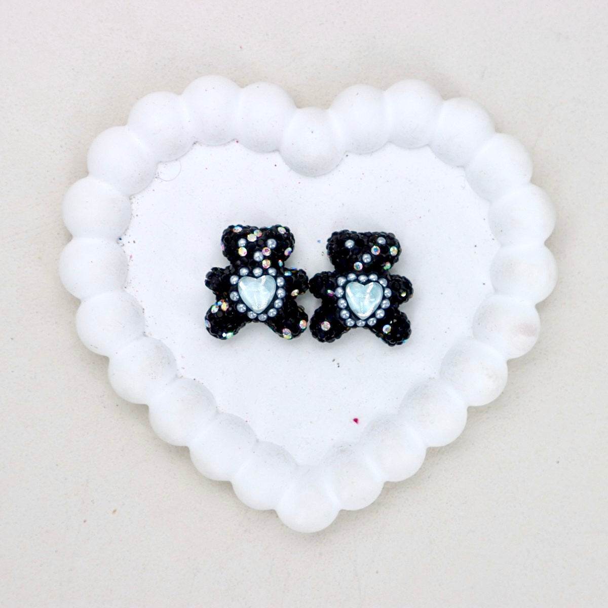 Stardust Full Crystal Bear Heart Zircon Diamond Ball Bead