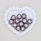Kimhatter Black Heart Double-Sided Crystal Alloy Bead with Diamond Ball 2pcs/bag