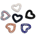 Kimhatter Heart-Shaped Polymer Clay Beads, 27.5×33.5mm Black Diamond Rhinestone Focal Beads with 2mm Hole for Phone Charms, Pen Charms & Jewelry Making