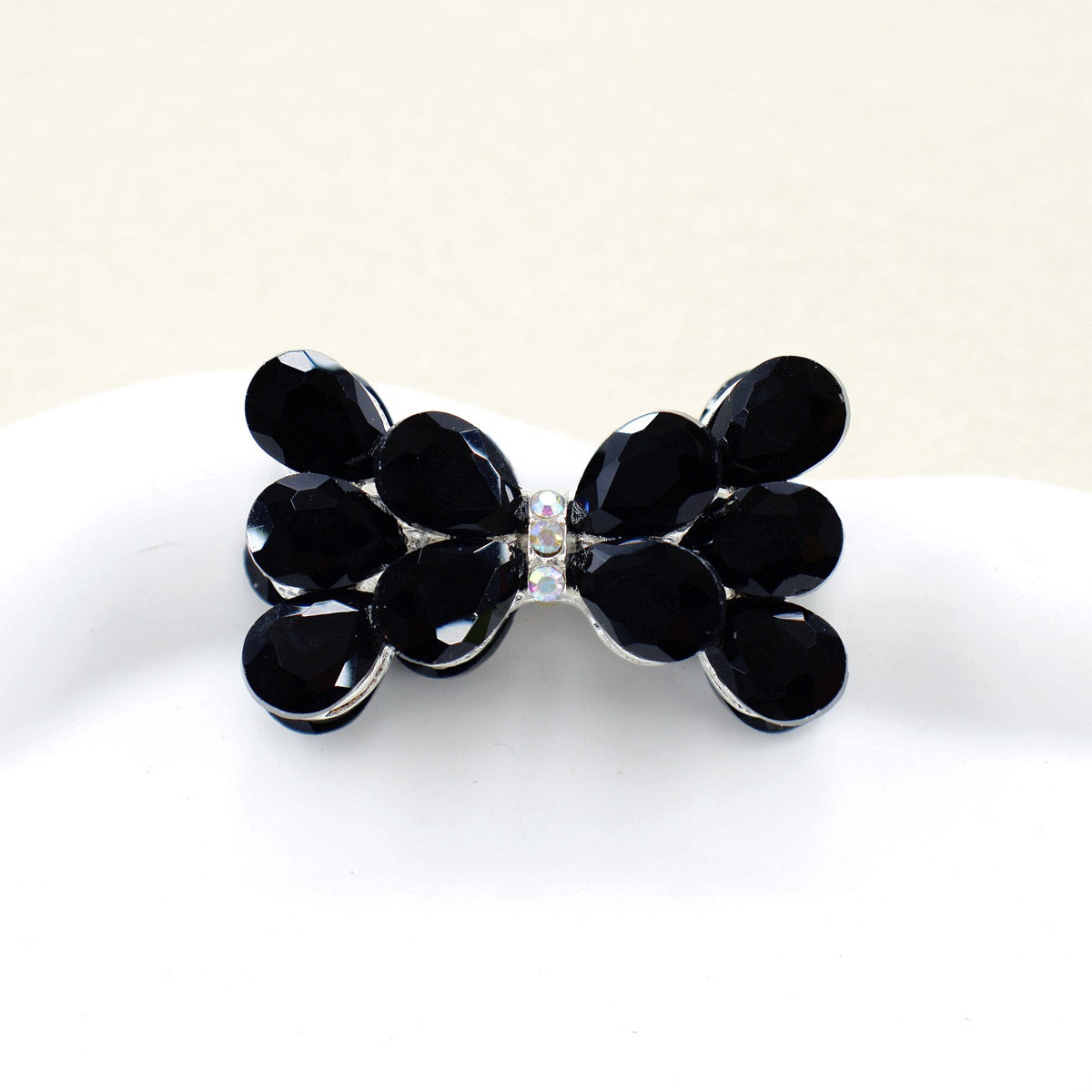 Kimhatter 3D Mocha Bow Double-Sided Crystal Glass Alloy Bead 2pcs/bag