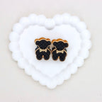 Kimhatter Double-Sided Alloy 3D Bear Bead with Champagne Diamond Ball