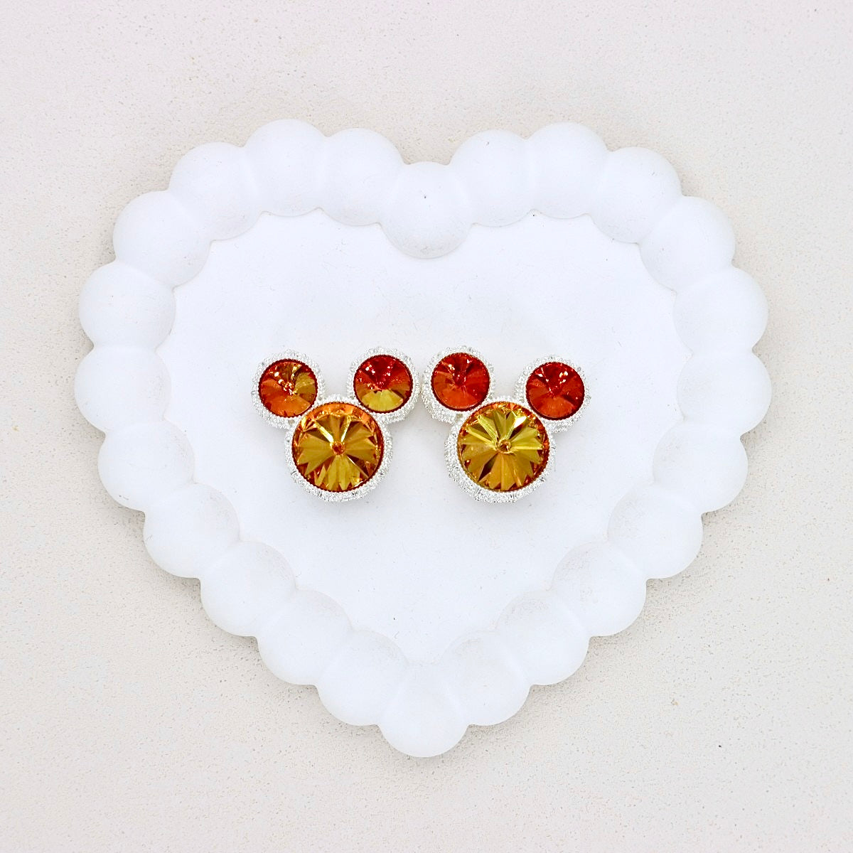 Kimhatter Heavy-Duty Double-Sided Mickey Mouse Mocha Diamond Ball Bead with Straight Hole