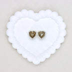 Kimhatter Heart Silver Double-Sided Crystal Alloy Bead with Diamond Ball 2pcs/bag