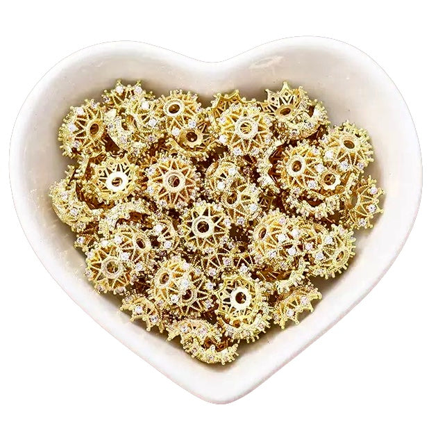 Brass Long-Lasting Plating Micro-Set Zircon Barrel Beads 30pcs/bag
