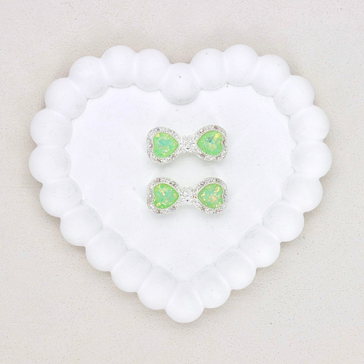 Kimhatter Mocha Alloy Bow Tie Bead with Colorful Diamond Balls 2pcs/bag