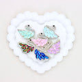 Kimhatter Mocha Crystal 3D Feather Swan Diamond Ball Bead with Straight Hole