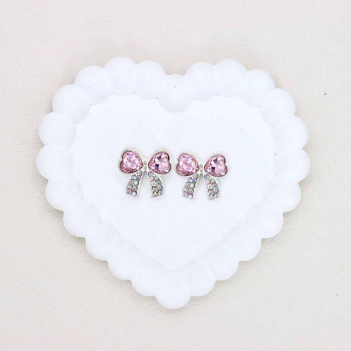 Kimhatter Alloy Butterfly Bow Charm Bead with Straight Ho 2pcs/bag