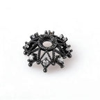 14K Gold Plated Large Flower Spacer with Micro-Set Zircon 8pcs/bag