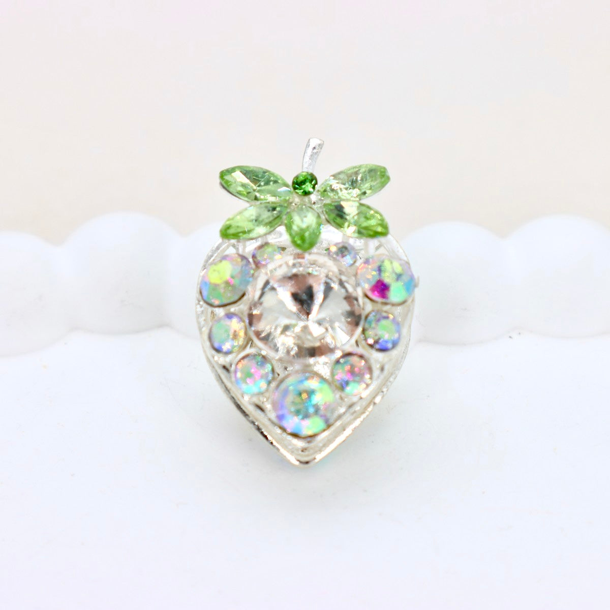 Vintage Crystal Strawberry Diamond Ball Bead with Straight Hole
