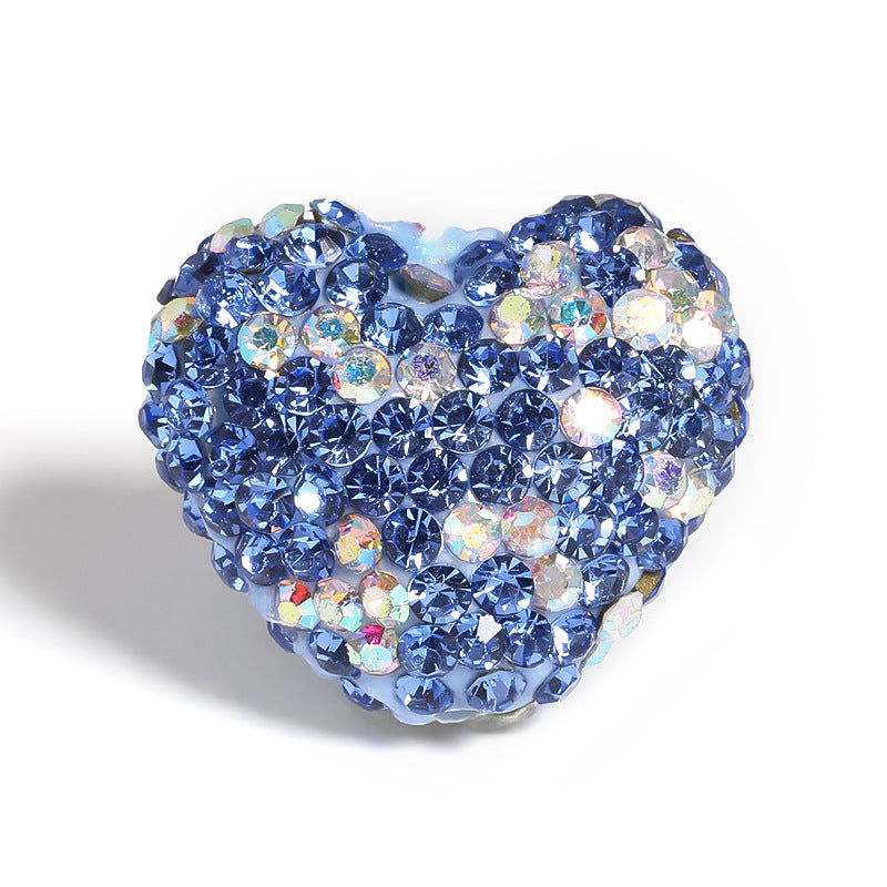 Kimhatter Stardust Heart Polymer Clay Bead with Diamond Ball 3pcs/bag