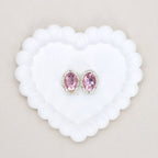 Oval Silver Double-Sided Crystal Alloy Bead with Diamond Ball Design