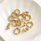 14K Gold Plated Zircon Butterfly Spacer Bead 40pcs/bag