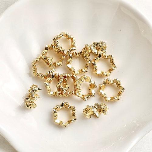 14K Gold Plated Zircon Butterfly Spacer Bead 40pcs/bag