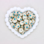 Nepal-Inspired Pearl Polymer Clay Diamond Ball Bead with Straight Hole